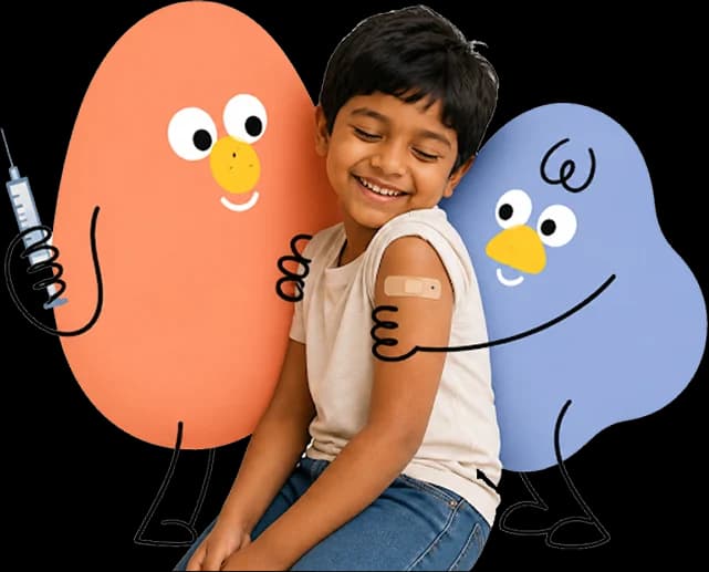 Hoo and Laa with child